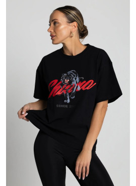 T-shirt bawełniany oversize PUMA - czarny